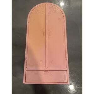 VTG 1987 Barbie Sweet Roses Armoire Pink Wardrobe Closet 13" Tall‎ Mattel READ